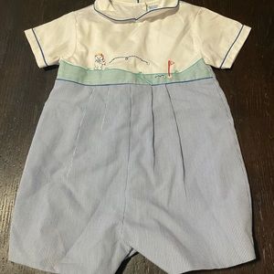 Vintage Nursery Rhyme Golf Shortall Size 24 Months